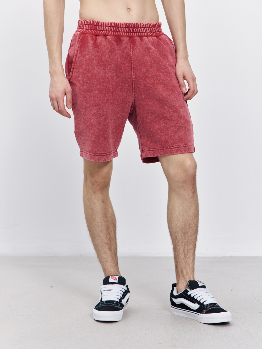 Шорты garment dyed (бордовый)