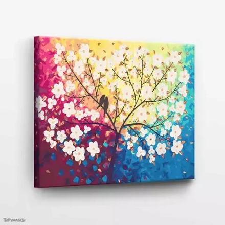 Картина по номерам «Дерево с белыми цветами»