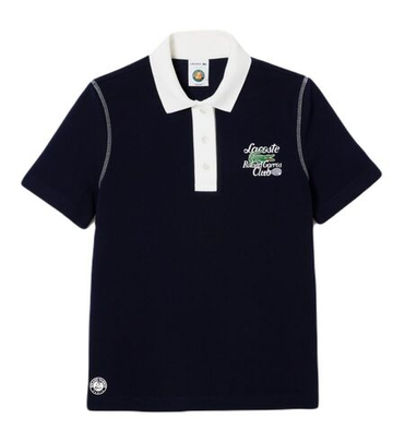 Женское поло Lacoste Sport Roland Garros Edition Cotton Pique - navy blue/white