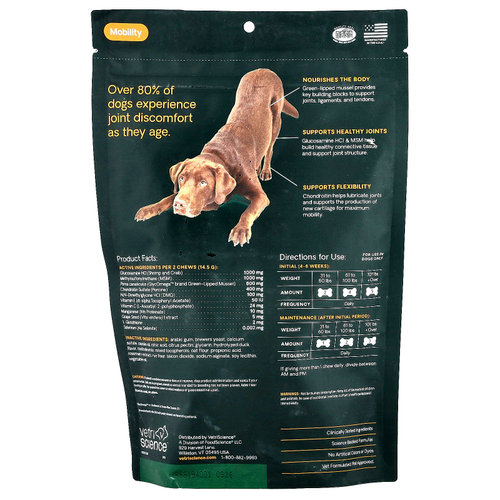 VetriScience, Healthy Hip & Joint, Ultimate Strength, для собак, утка, 60 жевательных таблеток, 435 г (15,34 унции)