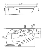 Ванна акриловая Santek Майорка 160х94 пристенная (1.WH11.1.991)