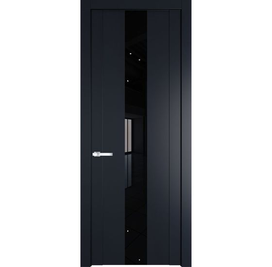 Межкомнатная дверь эмаль Profil Doors 1.9P нэви блу стекло чёрный лак