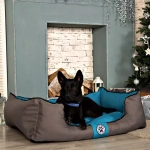 лежак для крупной собаки со съемным чехлом бирюзовая