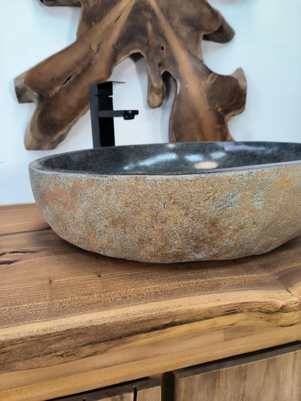 Раковина из речного камня RS-65906 60х43х14 из натурального камня