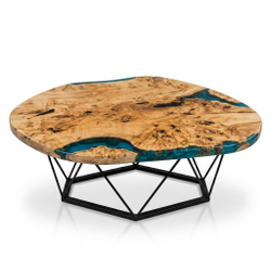 Стол свободной формы из капового тополя BIONIC 170