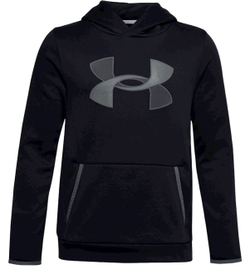 Кофта для мальчика теннисная Under Armour Fleece Hoodie Big Logo - черный