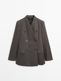 Massimo Dutti Пиджак из 100% шерсти, коричневый