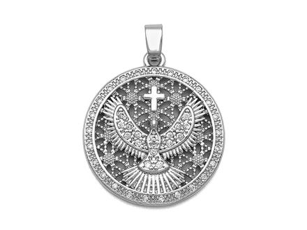 Подвеска "Орёл" 26мм, со стразами