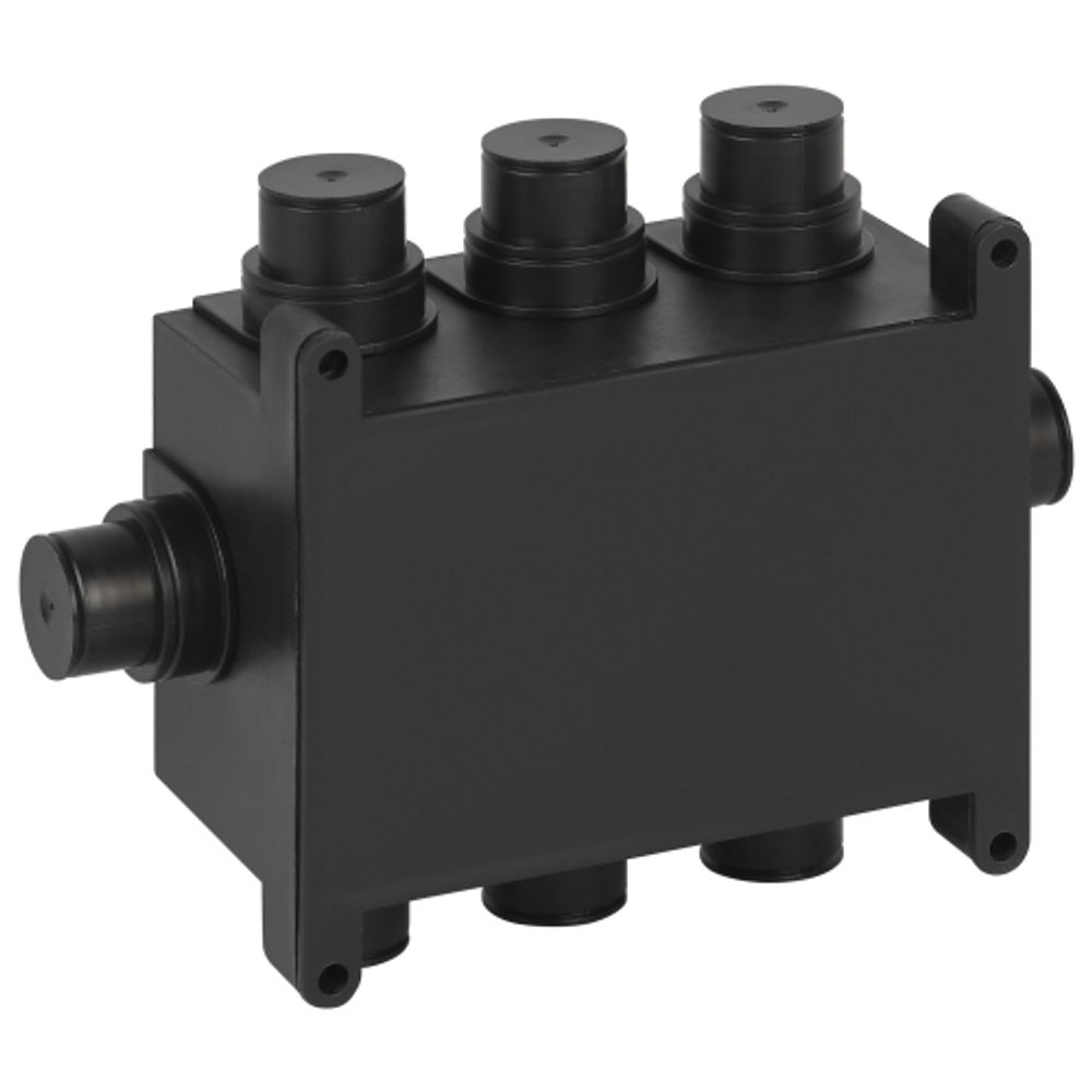 Коробка распаячная ЭРА KRM-118-76-60 черная 118х76х60мм для монолитного строительства 8 входов IP44
