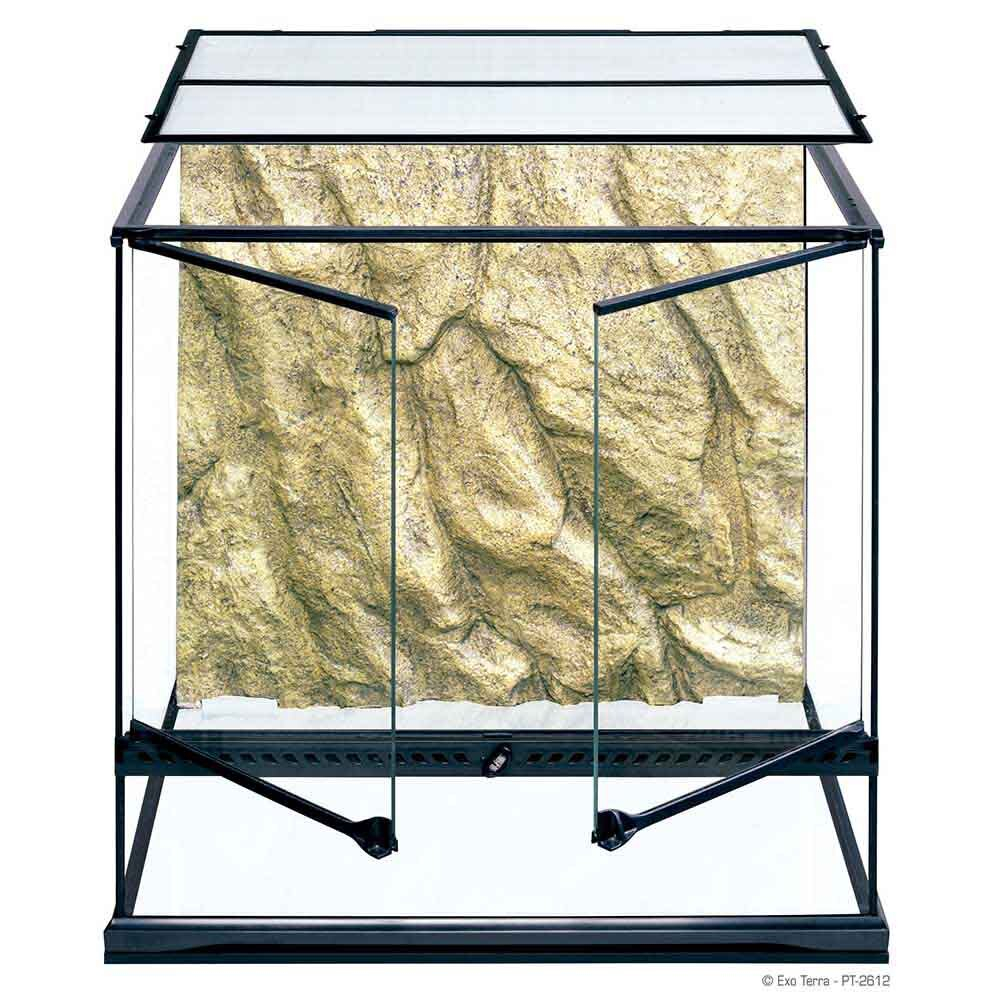 Hagen Exo Terra Terrarium Medium Tall - террариум из стекла 60x45x60см с дверцами, покровной сеткой и декоративным фоном