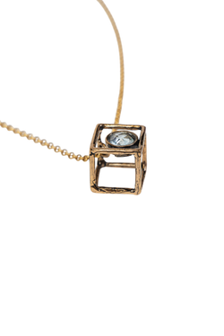 Колье топаз в кубе