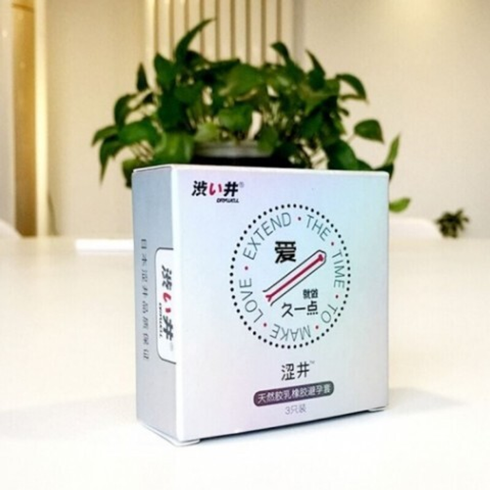 Ультратонкие презервативы с эффектом продления DryWell 0,03 мм., латекс, 3 шт.