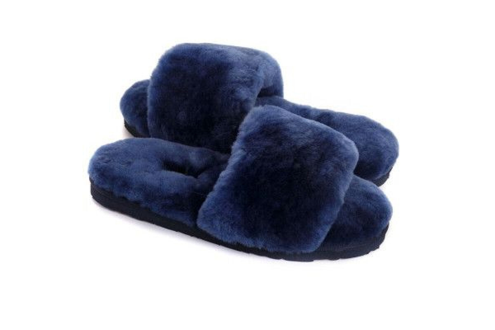 UGG Fluff Slide Slippers Navy Blue