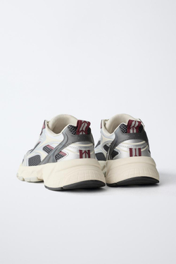 ZARA СПОРТИВНЫЕ КРОССОВКИ С СЕТЧАТЫМИ ДЕТАЛЯМИ, РАЗНОЦВЕТНЫЙ