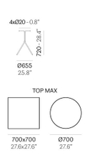 Стол обеденный металлический Pedrali Nolita, AR500E