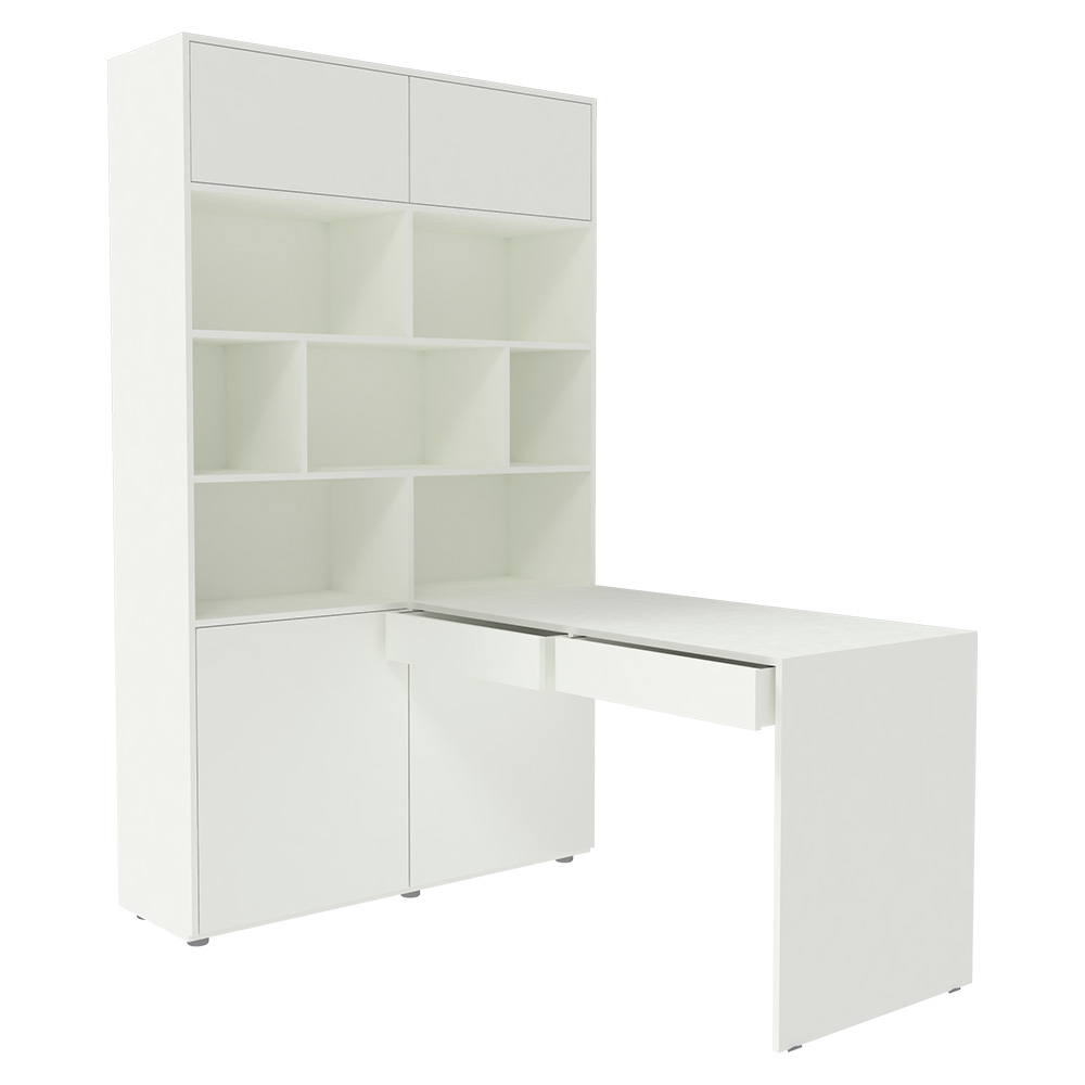Стол письменный со стеллажом КарИВи 1200 Белый Белый