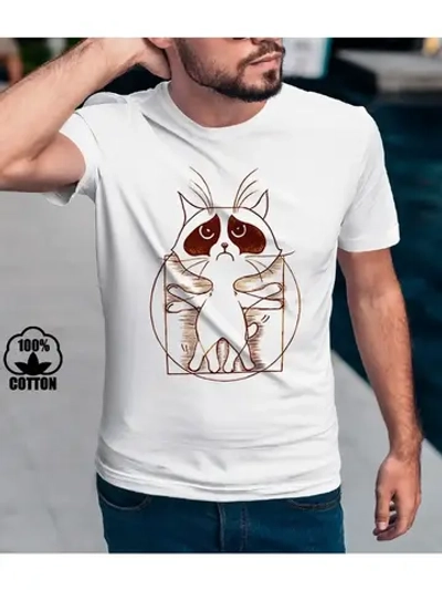 Футболка кот да Винчи/мужская/да Винчи/с дизайнерским