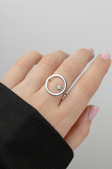 Кольцо "Сфера" из серебра с натуральным топазом