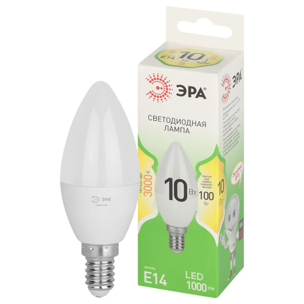 Лампочка светодиодная ЭРА GREEN LINE LED B35-10W-830-E14 GL E14 10 Вт свеча теплый свет