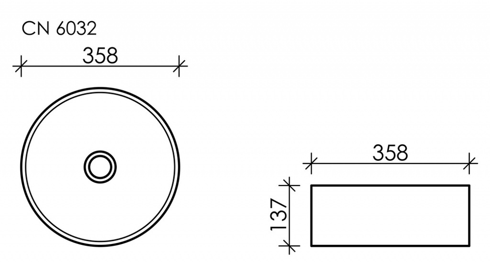 Рукомойник Ceramica Nova Element 35,8 см CN6032