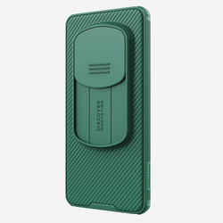 Усиленный чехол зеленого цвета (Deep Green) с сдвижной шторкой для камеры от Nillkin для Huawei Honor Magic 6 Pro, серия CamShield Pro