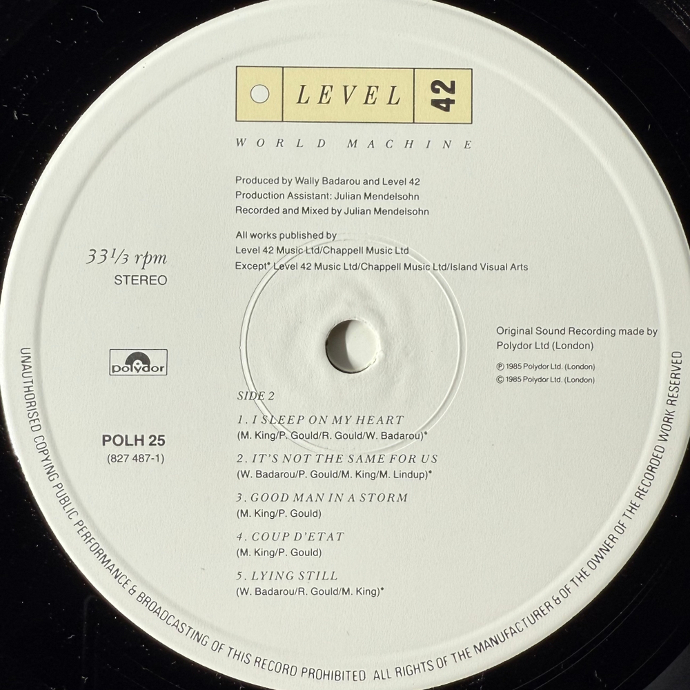 Level 42 ‎– World Machine (Англия 1985г.)
