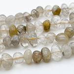 Кварц рутиловый, размер около 6-7*8-10 мм, цена за 27-28 шт (1/2 нити)