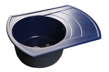 GRANFEST Мойка мрамор RONDO GF-R--650L чаша с крылом  650*500мм  синий  арт.GF-