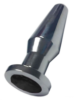 Серебристая анальная пробка с черным кристаллом - 10,3 см. (Цвет: черный)