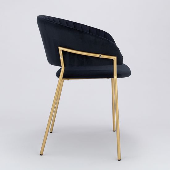 Стул Portman черный велюр с золотыми ножками