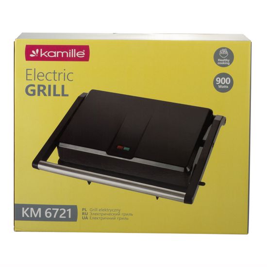 Гриль электрический 900 Вт. Kamille KM 6721 с антипригарным покрытием