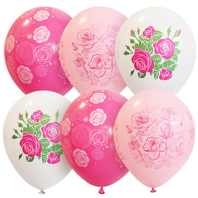 Облако из шаров 8 марта Розы 15 шаров с гелием и обработкой HiFloat