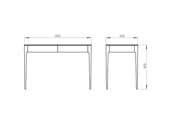 Стол письменный Type oak 120*60 см (натуральный дуб, белый)