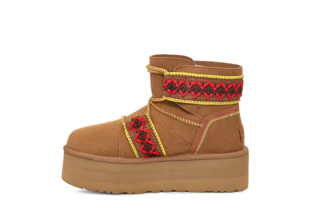 UGG Classic Mini II Braid Platform Chestnut