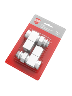 Набор дизайн-вентилей Royal Thermo CUBE, прямой (белый) 1/2"