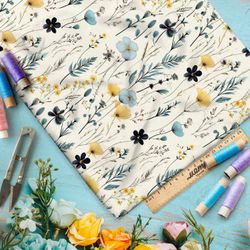 Ткань премиум бифлекс полевой гербарий