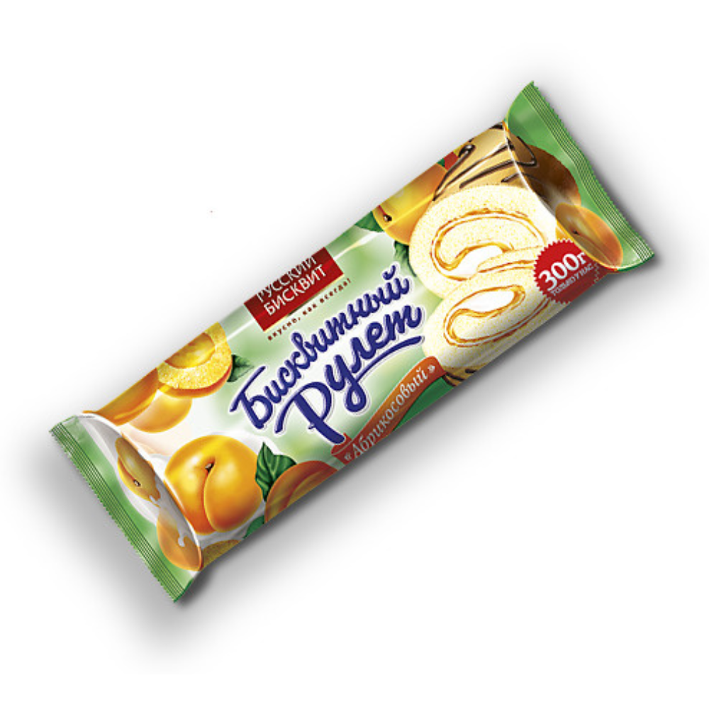 Рулет Русский Бисквит со вкусом абрикоса 300 гр