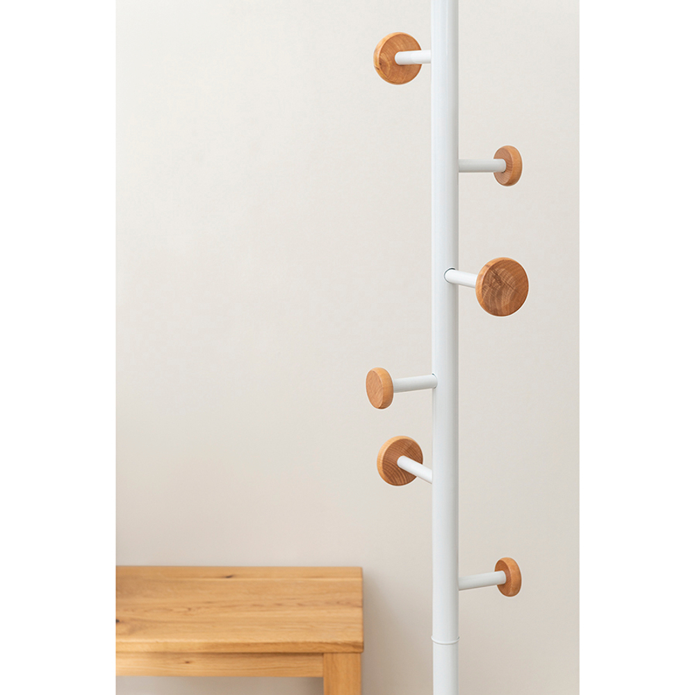 Вешалка напольная olavy, 175 см, белая/натуральное дерево