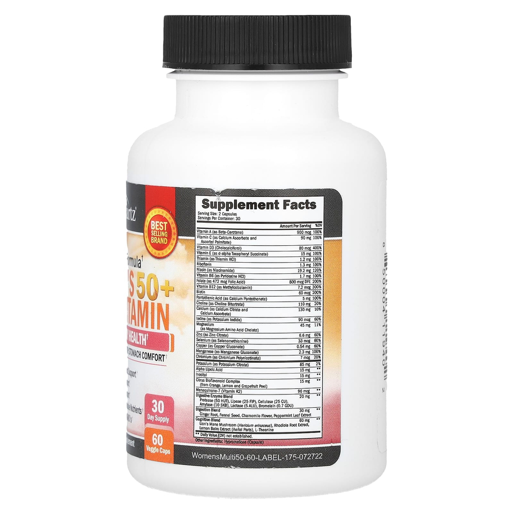 BioSchwartz, мультивитамины для женщин старше 50 лет, 60 вегетарианских капсул