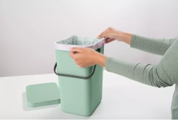 Brabantia - Контейнер для мусора Sort &amp; Go 12л для сортировки Jade Green / артикул   211829  / GTIN 8710755211829
