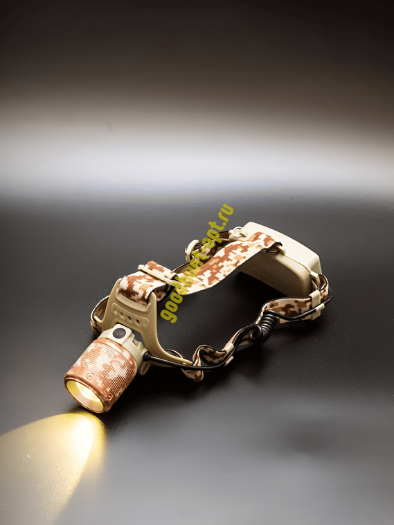 Тактический налобный фонарь YYC-OO2M-1 Камуфляж белый/теплый желтый цвет