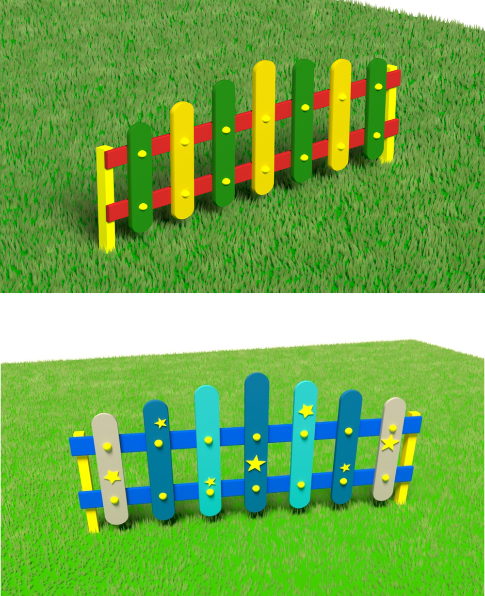 Красочный заборчик из влагостойкой фанеры, секция 1490х650 мм