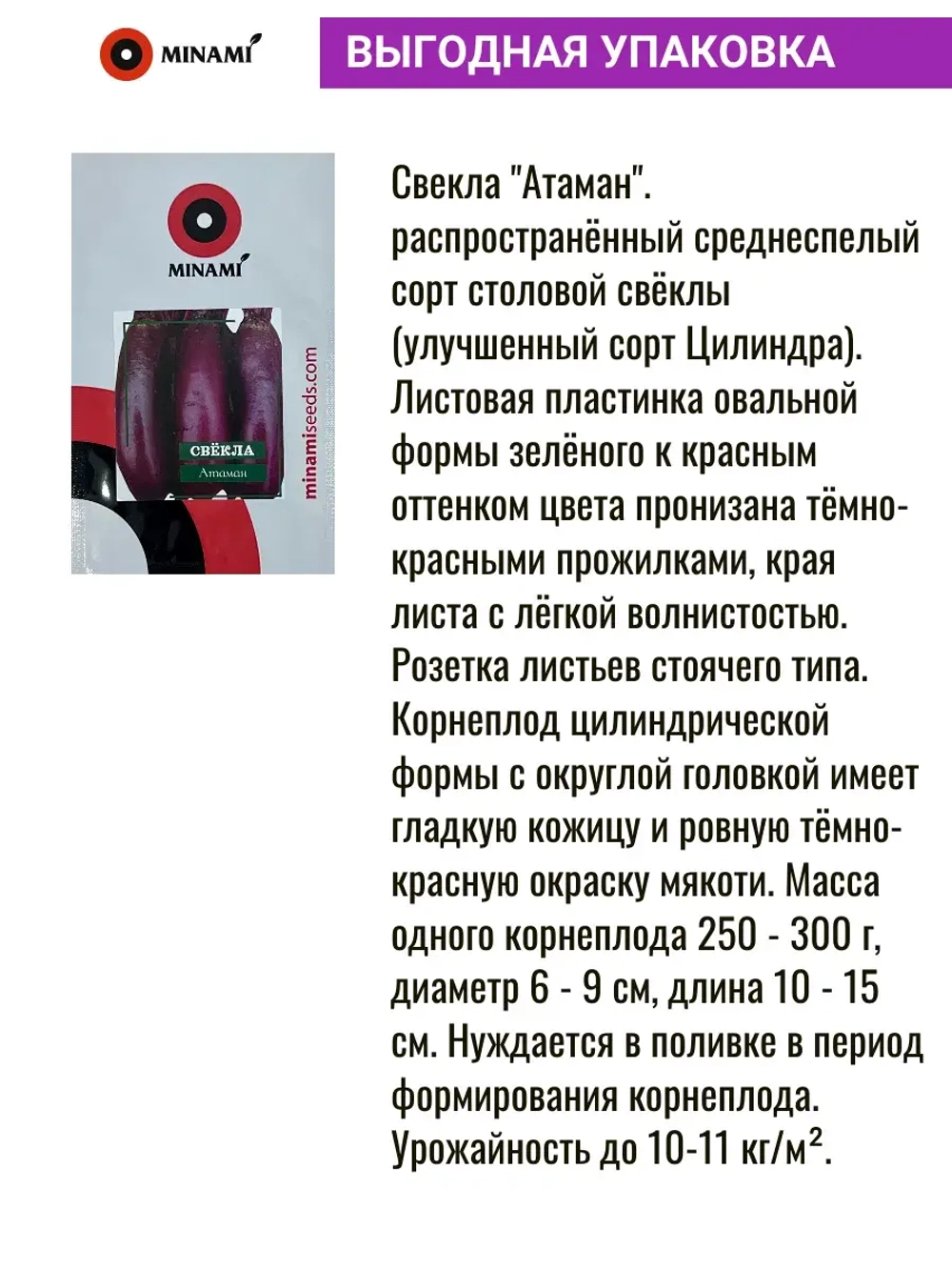 Свекла Атаман цилиндра