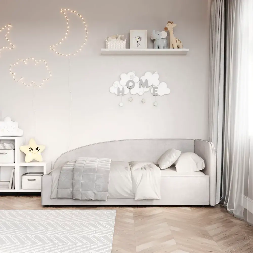 Кровать Элис 90х200 Серый Правый Угол