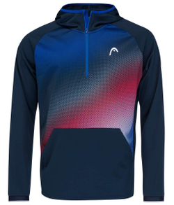 Мужская теннисная кофта Head Topspin Hoodie M - dark blue/print vision