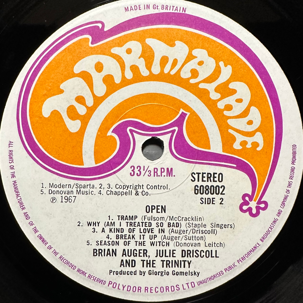 Brian Auger, Julie Driscoll And The Trinity - Open (Англия 1967г.)