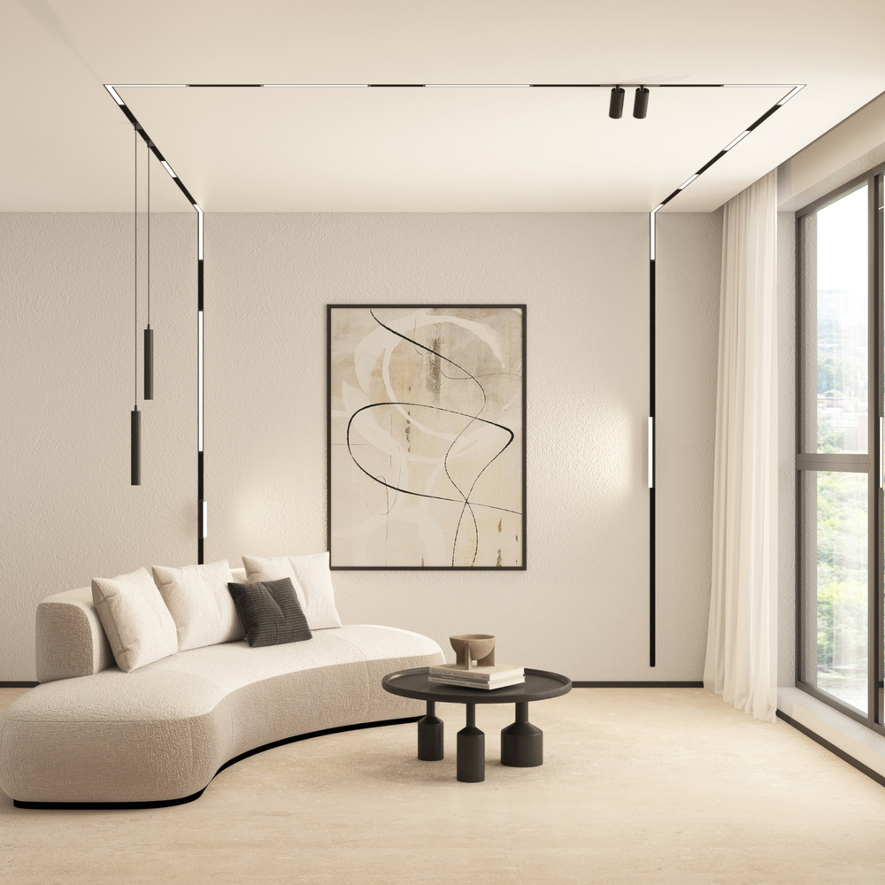 DK8015-BK Угловой трековый светильник SMART LINEAR со светодиодом, L312*312, 220V, 18W, 3000-6000К, IP20, черный, алюминий