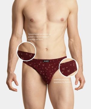 Мужские трусы (3шт) слипы спорт Atlantic 3MP-100/03, темно-синий + темно-голубой + винный