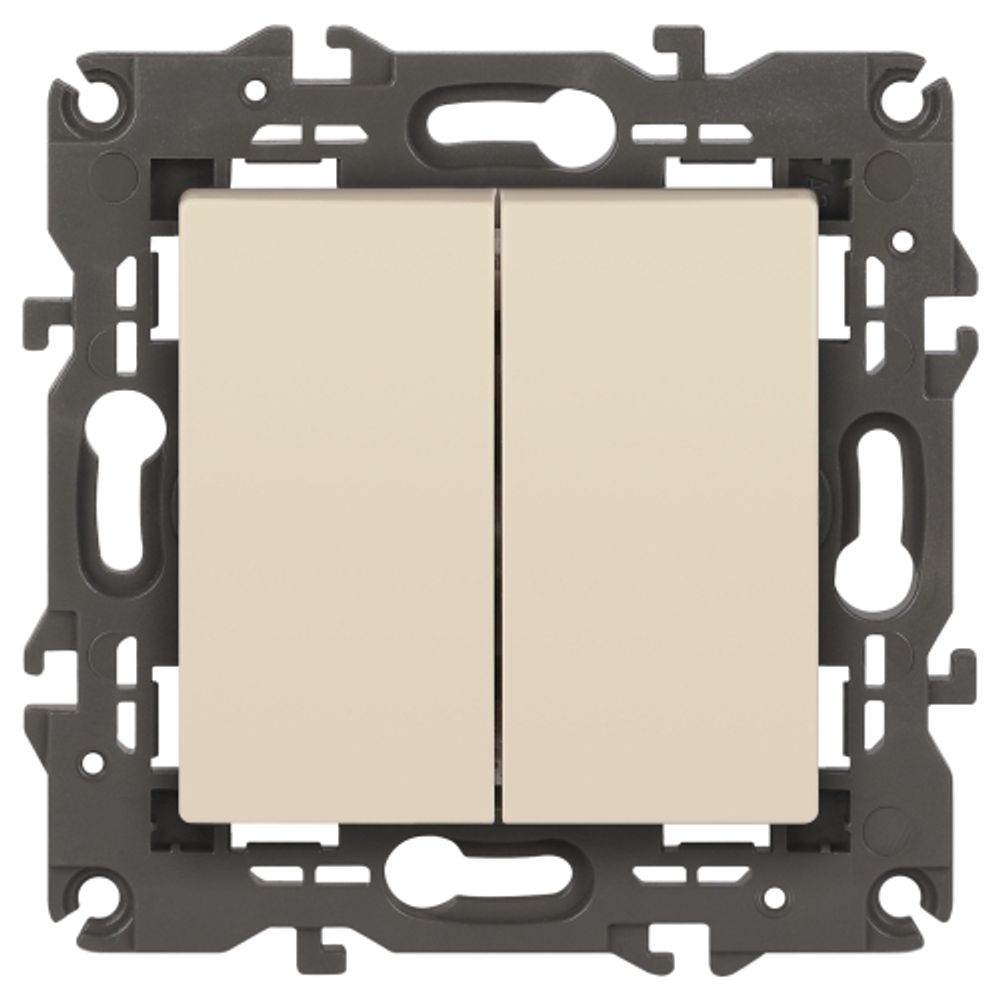 Переключатель ЭРА Elegance 14-1106-02 двойной 10АХ-250В, IP20 слоновая кость