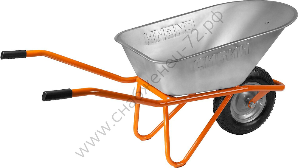 СИБИН СТ-12, 90 л, 180 кг, одноколесная, оцинкованная сталь, строительная тачка (39904)